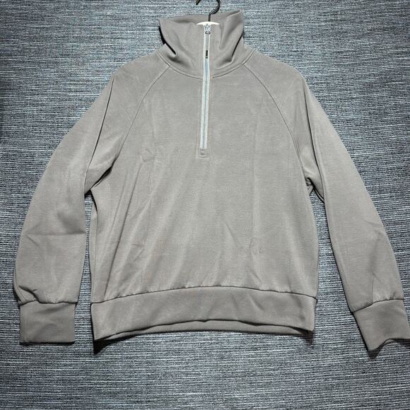 Trendy Queen Sweater Women's M Brown 1/2 Zip Pullover Soft Stretch - Picture 1 of 11